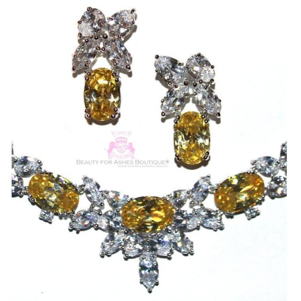 The Ultimate Special Occasion Cz Necklace Set - New w/Tags